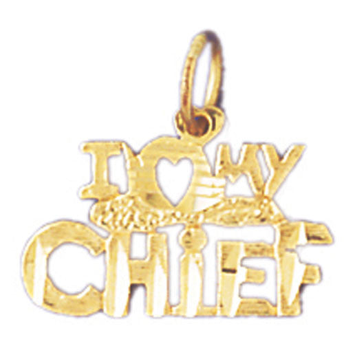 14K GOLD SAYING CHARM - I LOVE CHIEF #10896