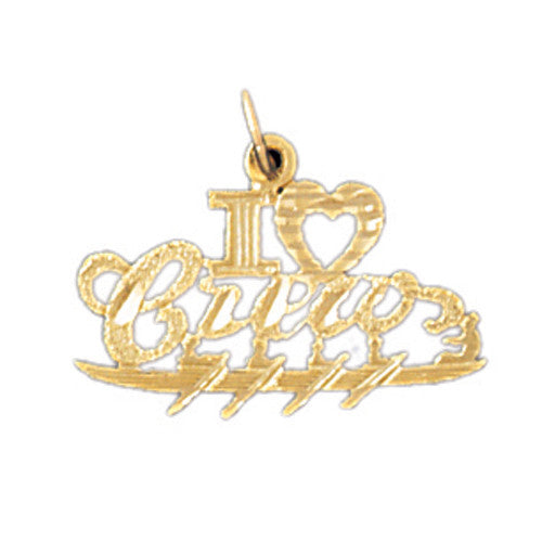14K GOLD SAYING CHARM - I LOVE CREW #10875