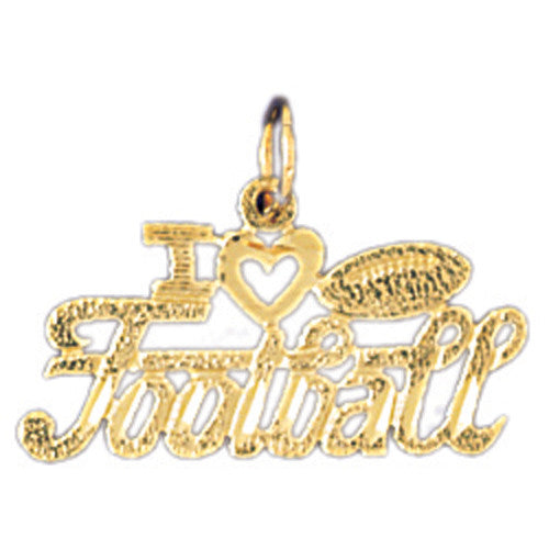 14K GOLD SAYING CHARM - I LOVE FOOTBALL #10847