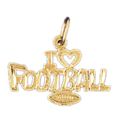 14K GOLD SAYING CHARM - I LOVE FOOTBALL #10848