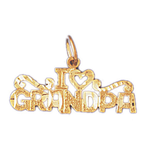 14K GOLD SAYING CHARM - I LOVE GRANDPA #10058