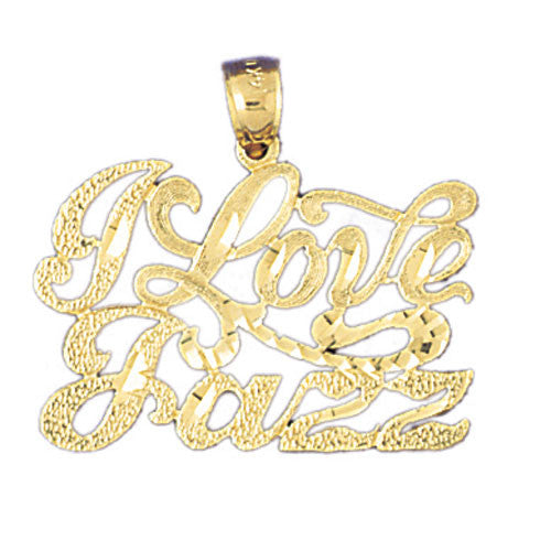 14K GOLD SAYING CHARM - I LOVE JAZZ #10812