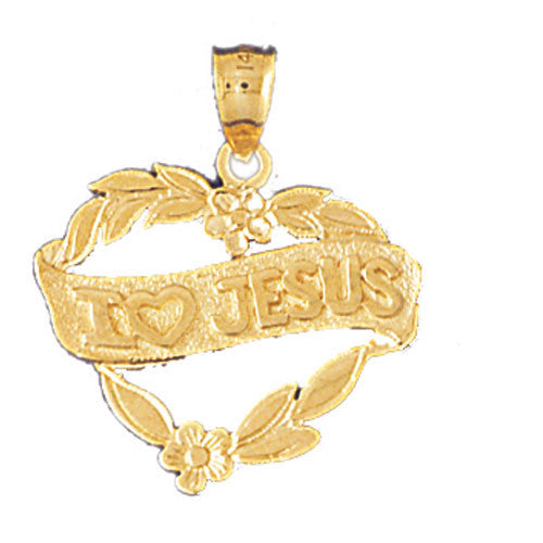 14K GOLD SAYING CHARM - I LOVE JESUS #10463