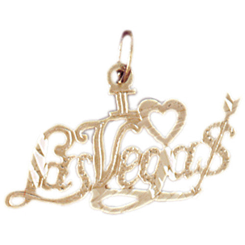 14K GOLD SAYING CHARM - I LOVE LAS VEGAS #5391