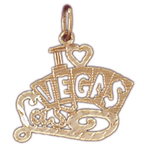 14K GOLD SAYING CHARM - I LOVE LAS VEGAS #5392