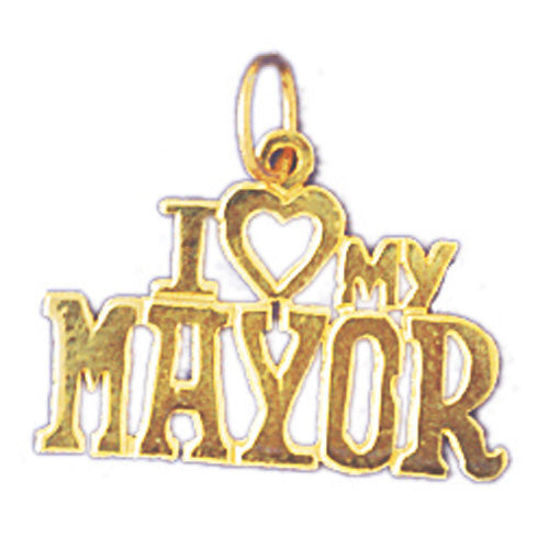 14K GOLD SAYING CHARM - I LOVE MAYOR #10891