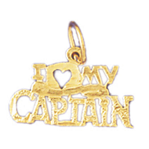 14K GOLD SAYING CHARM - I LOVE MY CAPTAIN #10898