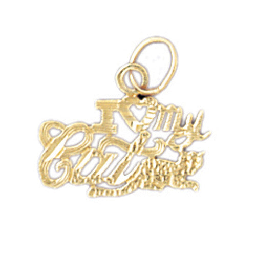 14K GOLD SAYING CHARM - I LOVE MY CAT #10785