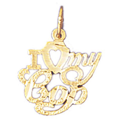 14K GOLD SAYING CHARM - I LOVE MY COP #10917