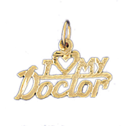 14K GOLD SAYING CHARM - I LOVE MY DOCTOR #10717