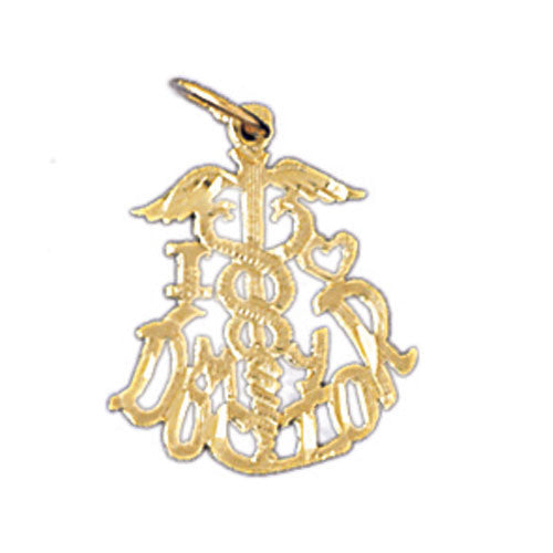 14K GOLD SAYING CHARM - I LOVE MY DOCTOR #10718