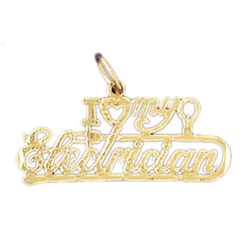 14K GOLD SAYING CHARM - I LOVE MY ELECTRICIAN #10772