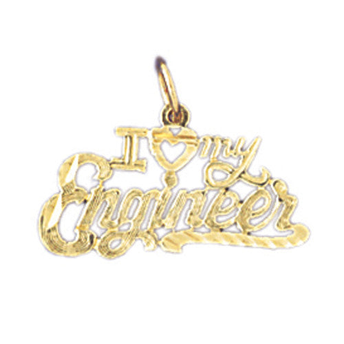 14K GOLD SAYING CHARM - I LOVE MY ENGINEER #10770