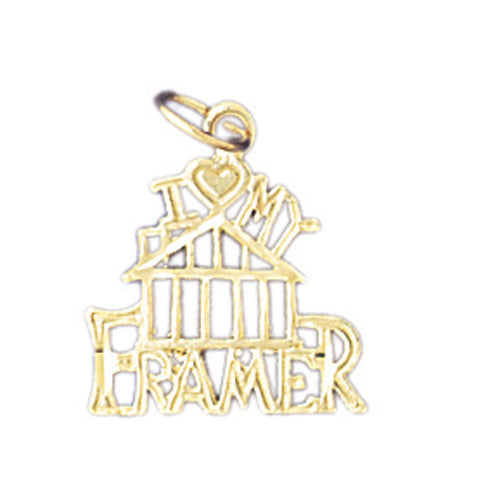 14K GOLD SAYING CHARM - I LOVE MY FRAMER #10778