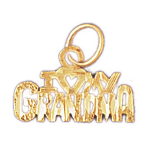 14K GOLD SAYING CHARM - I LOVE MY GRANDMA #10059