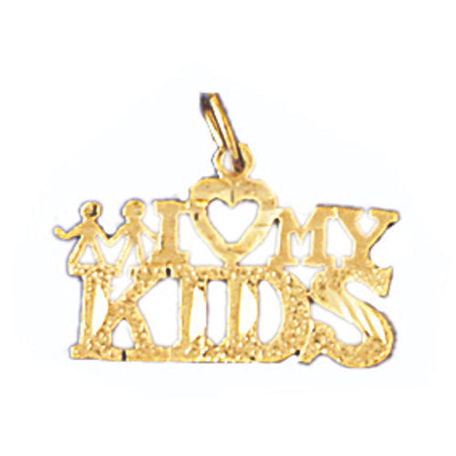 14K GOLD SAYING CHARM - I LOVE MY KIDS #9908