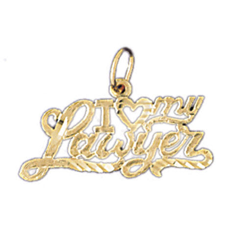 14K GOLD SAYING CHARM - I LOVE MY LAWYER #10715