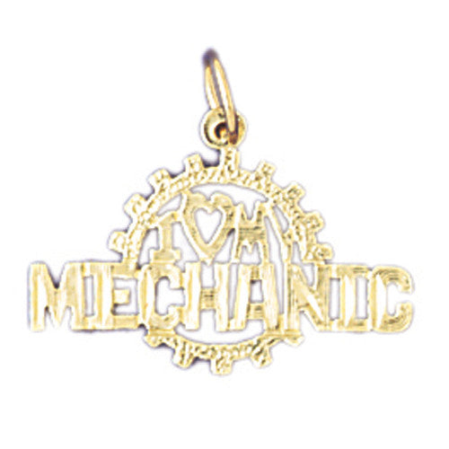 14K GOLD SAYING CHARM - I LOVE MY MECHANIC #10769