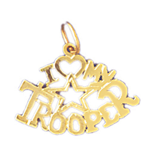 14K GOLD SAYING CHARM - I LOVE MY TROOPER #10938