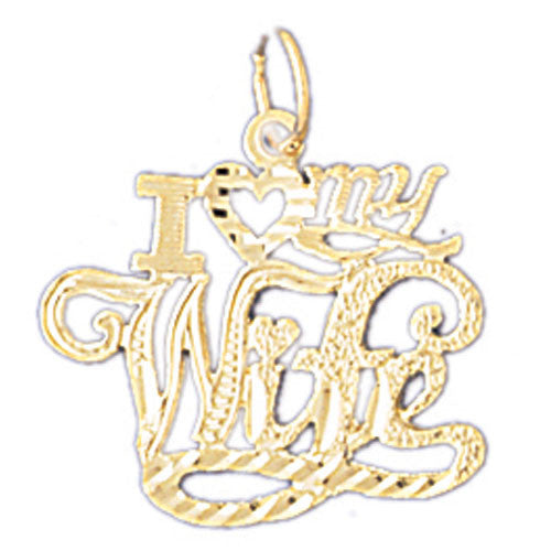 14K GOLD SAYING CHARM - I LOVE MY WIFE #10083