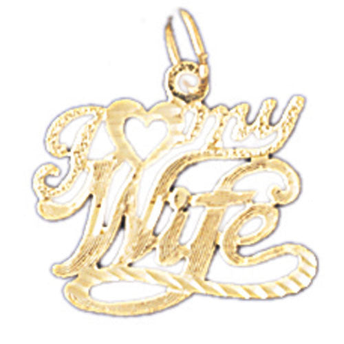 14K GOLD SAYING CHARM - I LOVE MY WIFE #10084