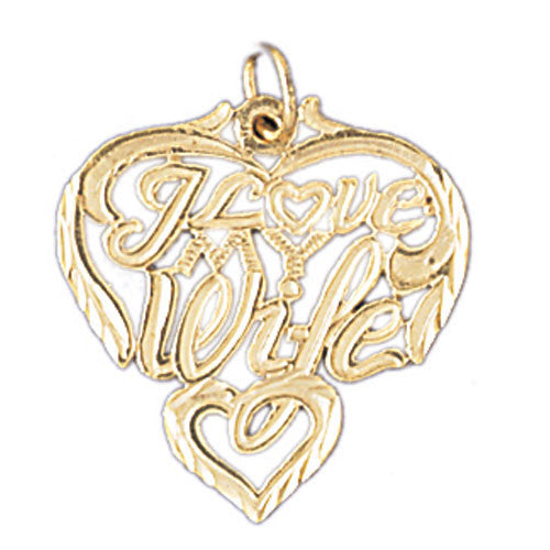 14K GOLD SAYING CHARM - I LOVE MY WIFE #10086