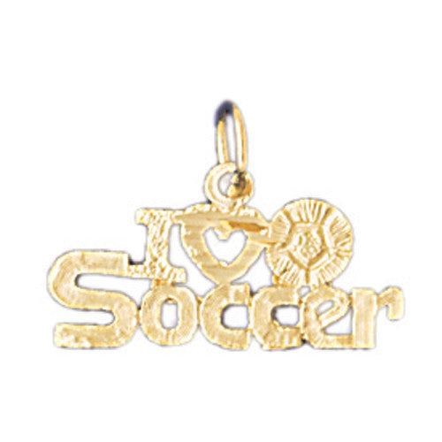 14K GOLD SAYING CHARM - I LOVE SOCCER #10843