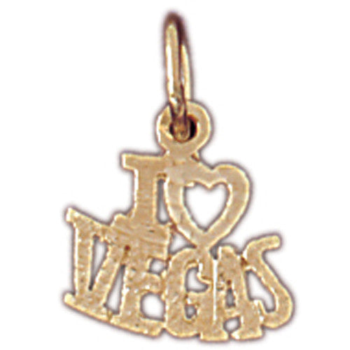 14K GOLD SAYING CHARM - I LOVE VEGAS #5396