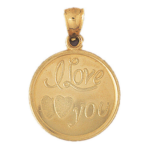 14K GOLD SAYING CHARM - I LOVE YOU #10156