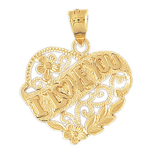 14K GOLD SAYING CHARM - I LOVE YOU #10157