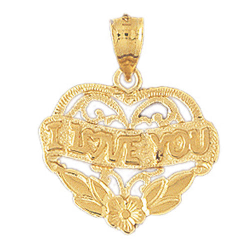14K GOLD SAYING CHARM - I LOVE YOU #10158
