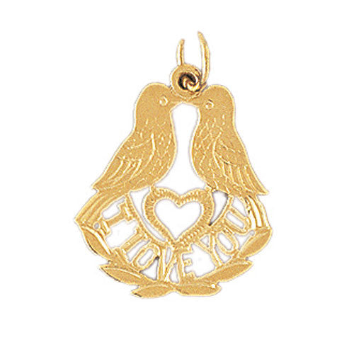 14K GOLD SAYING CHARM - I LOVE YOU #10160