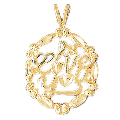 14K GOLD SAYING CHARM - I LOVE YOU #10161