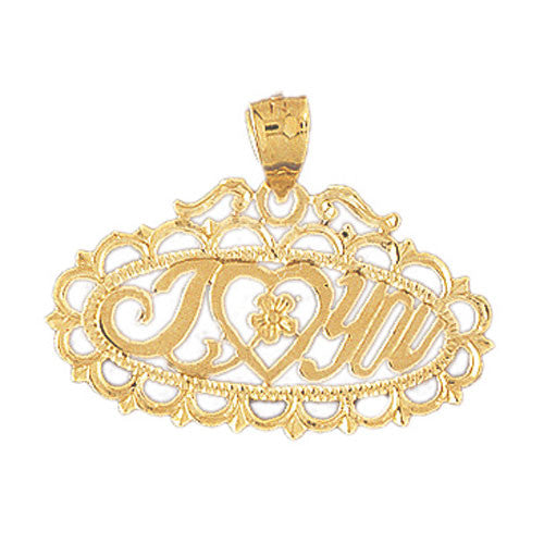 14K GOLD SAYING CHARM - I LOVE YOU #10167