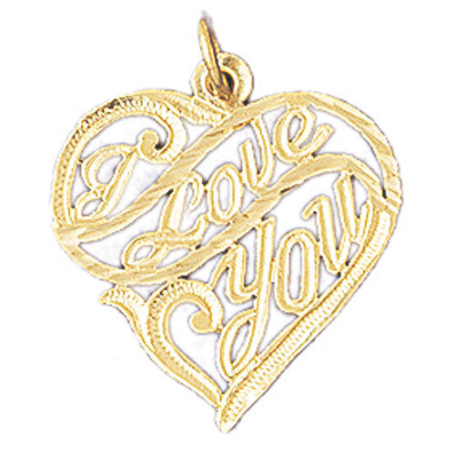 14K GOLD SAYING CHARM - I LOVE YOU #10168