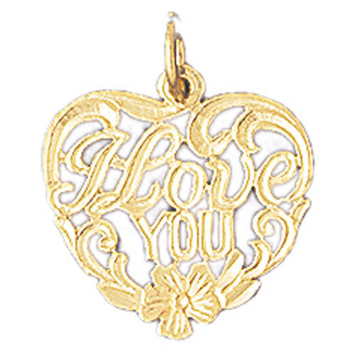 14K GOLD SAYING CHARM - I LOVE YOU #10169