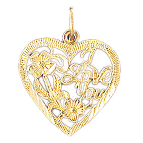 14K GOLD SAYING CHARM - I LOVE YOU #10171