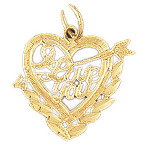 14K GOLD SAYING CHARM - I LOVE YOU #10172