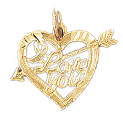 14K GOLD SAYING CHARM - I LOVE YOU #10173