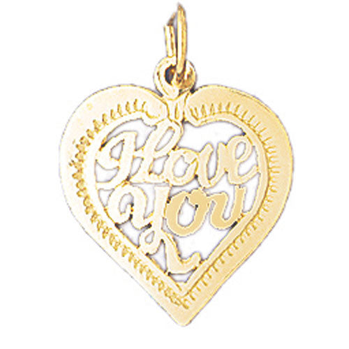 14K GOLD SAYING CHARM - I LOVE YOU #10174