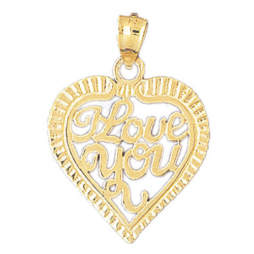 14K GOLD SAYING CHARM - I LOVE YOU #10175