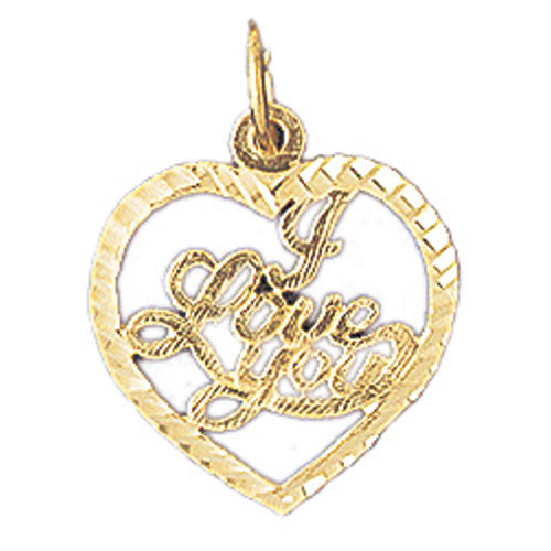 14K GOLD SAYING CHARM - I LOVE YOU #10177