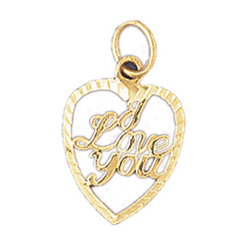14K GOLD SAYING CHARM - I LOVE YOU #10178