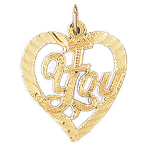 14K GOLD SAYING CHARM - I LOVE YOU #10179