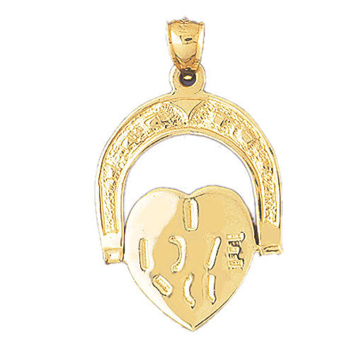14K GOLD SAYING CHARM - I LOVE YOU #10180