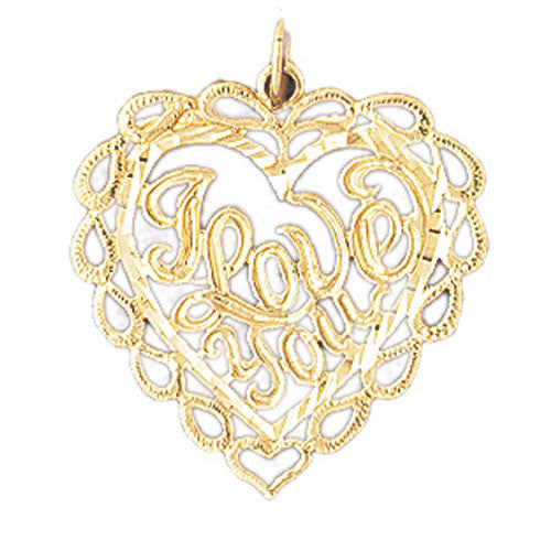14K GOLD SAYING CHARM - I LOVE YOU #10182