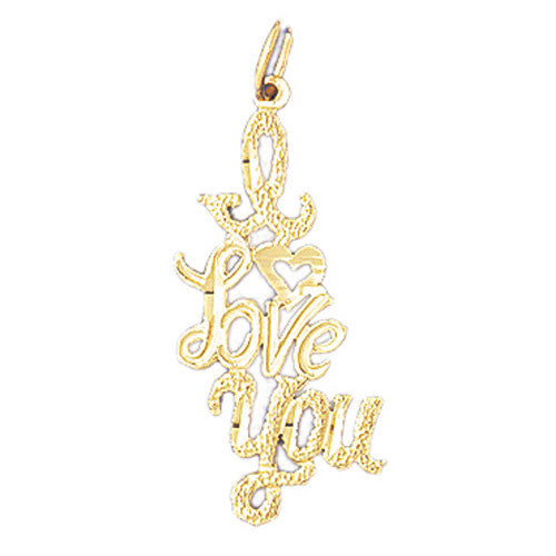 14K GOLD SAYING CHARM - I LOVE YOU #10186