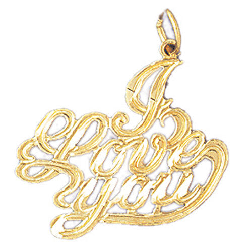 14K GOLD SAYING CHARM - I LOVE YOU #10188