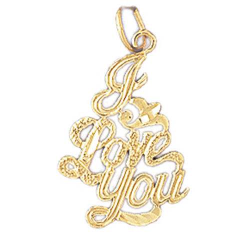 14K GOLD SAYING CHARM - I LOVE YOU #10190