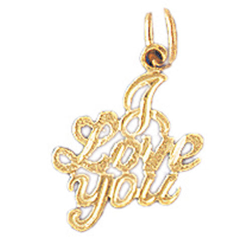 14K GOLD SAYING CHARM - I LOVE YOU #10191